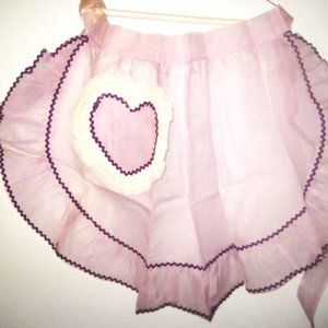 Women's MCM Half Apron Vintage Sheer Purple Lavender Mess & Lace NWOT